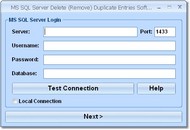 MS SQL Server Delete (Remove) Duplicate Entries Software screenshot